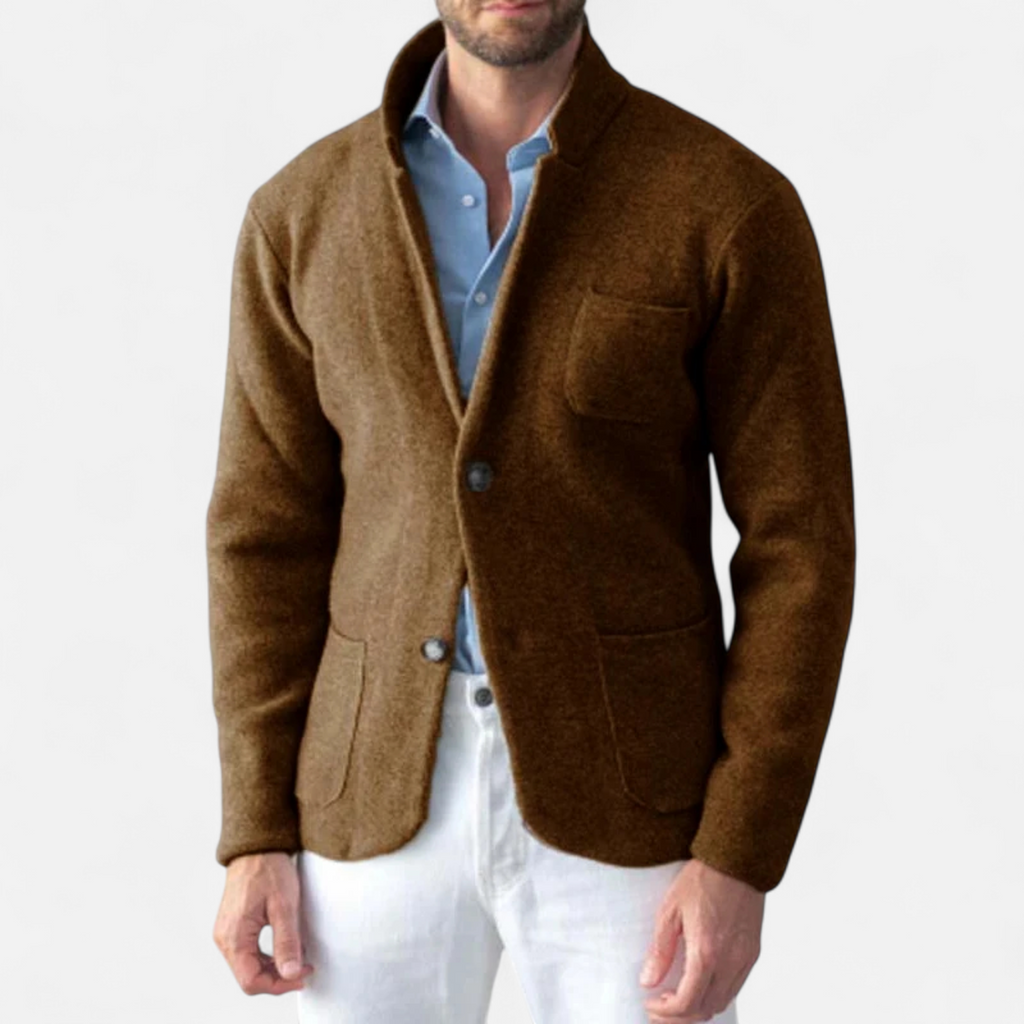 Chaqueta vintage de lana para hombre con cuello alto