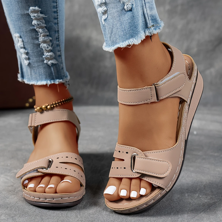 Platform Cushioned Wedge Sandals