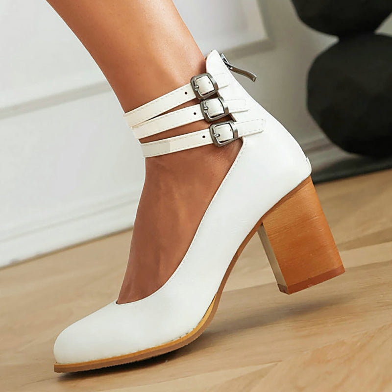 Ankle Strap Block Heel Sandals