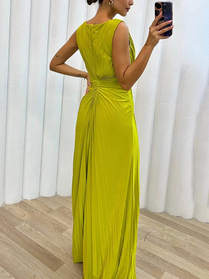 Pleated Maxi Evening Maxi Dress for Formal Occasions