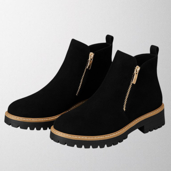 Round Toe Side Zip Shoes