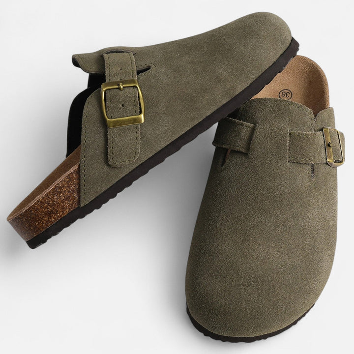 Zuecos de ante para hombre, modernos, para uso en casa, tipo mocasín sin cordones, ropa cómoda para estar en casa
