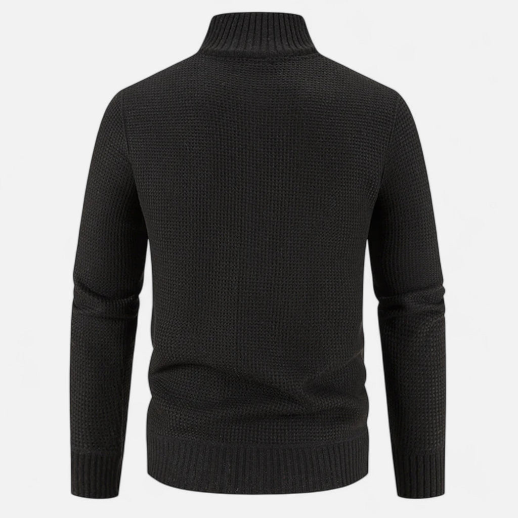 Giacca da uomo in pile con collo alto e motivo patchwork