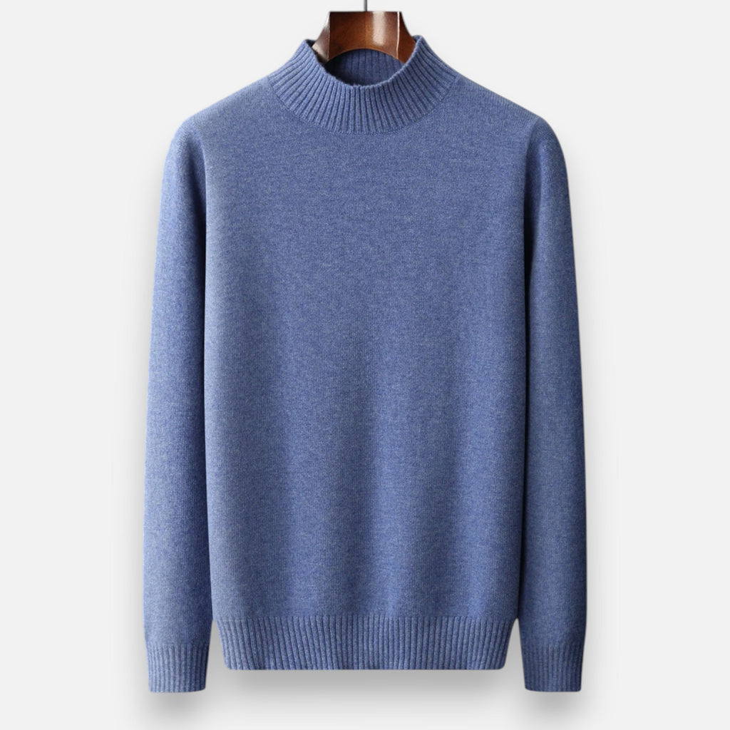 Maglione da uomo a collo alto in pura lana