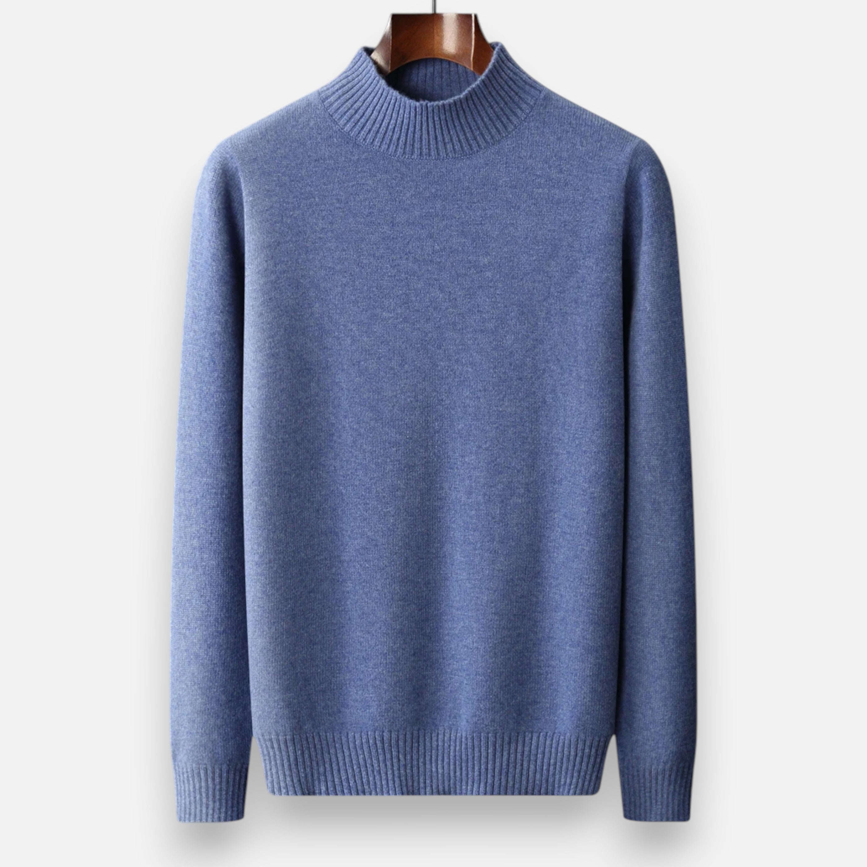 Maglione da uomo a collo alto in pura lana