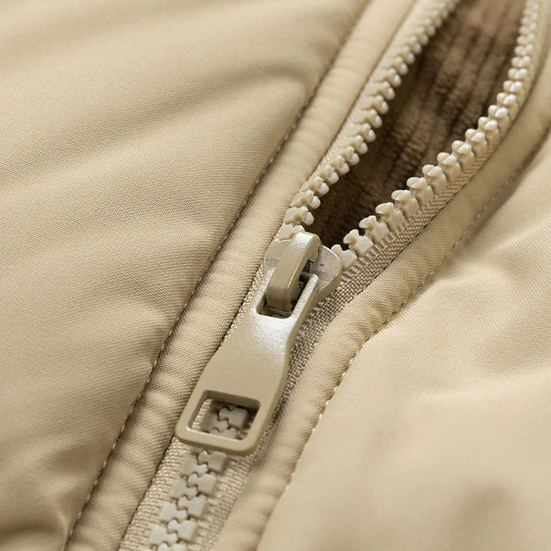 Men’s Stylish Thick Fleece-Lined Winter Jacket with Removable Hood for Cold-Weather