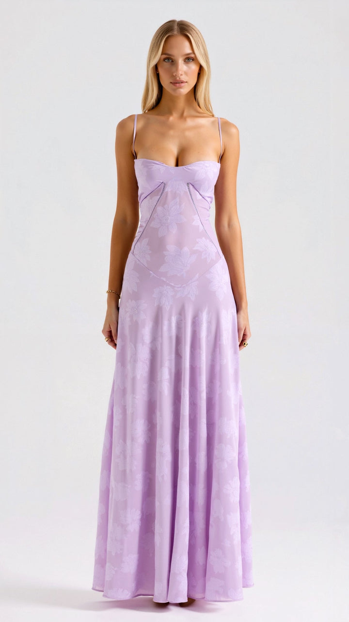 Women's Classic Statement Long Evening Formal Slip Maxi Wedding Guest Dress
