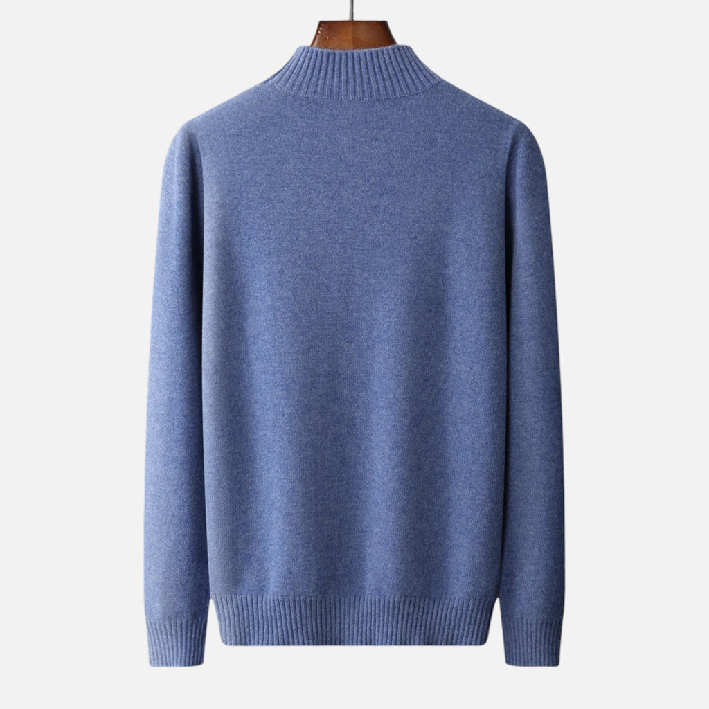 Maglione da uomo a collo alto in pura lana