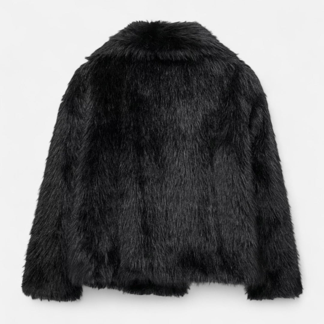Abrigo de Invierno para Mujer Elegante, Acogedor, Esponjoso, Suave y de Piel Sintética