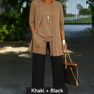 Cardigan and Relaxed Pants Set
