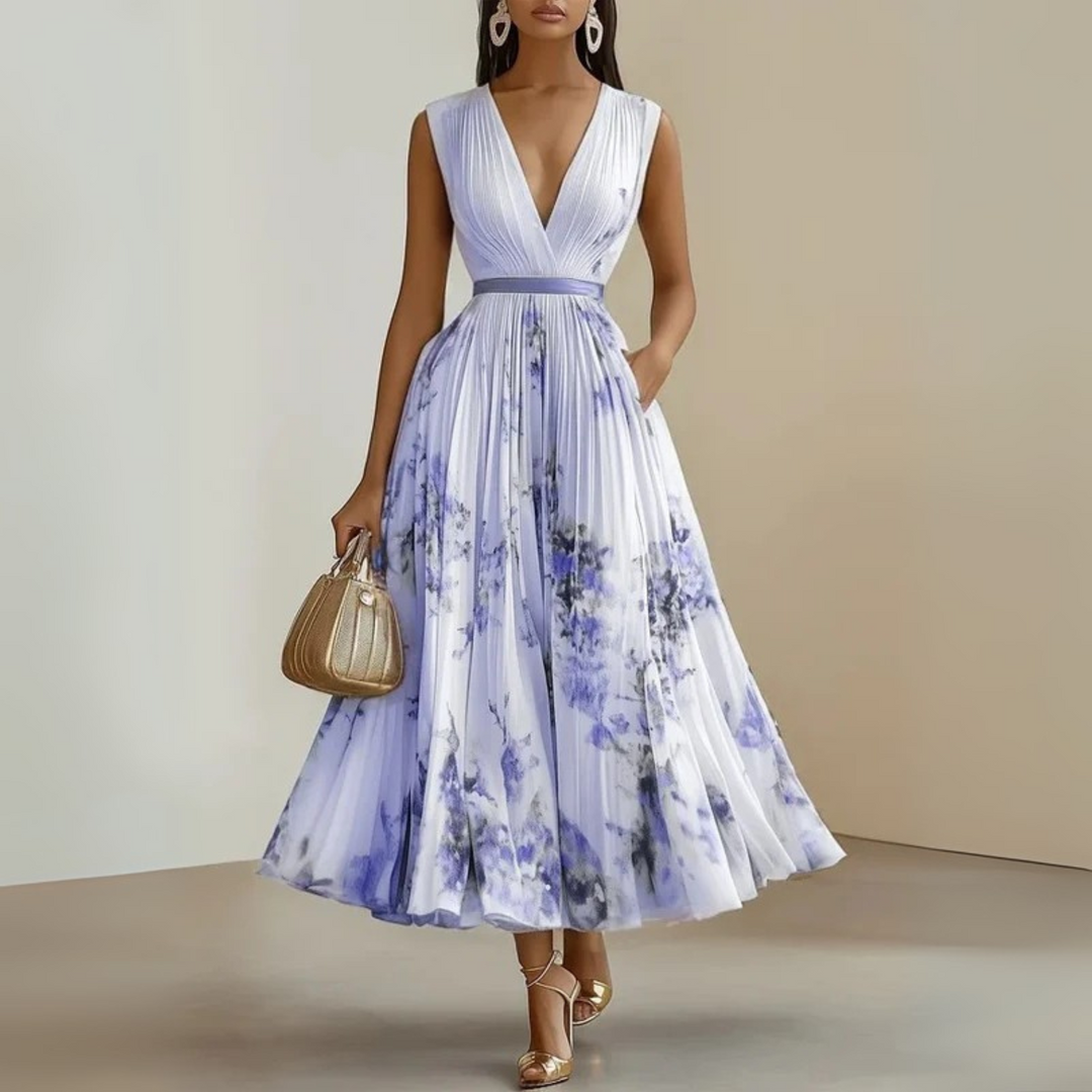 Abito estivo lungo senza maniche e fluido