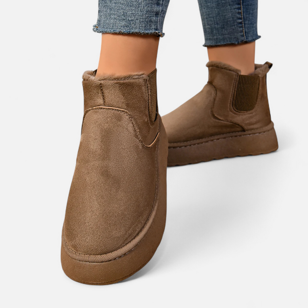 Women’s Timeless Slip-On Warm Plush Platform Ankle Chelsea Boots