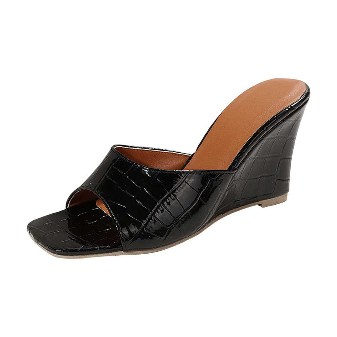 Zapatos con cuña y cojín de cuero