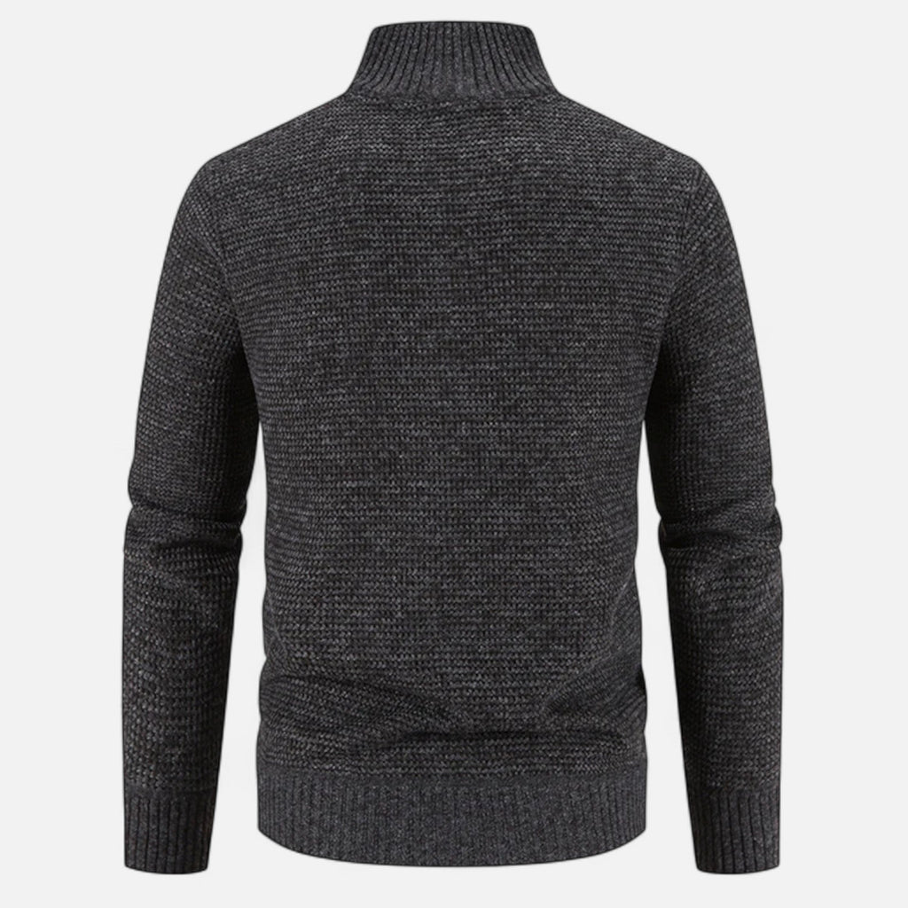 Giacca da uomo in pile con collo alto e motivo patchwork
