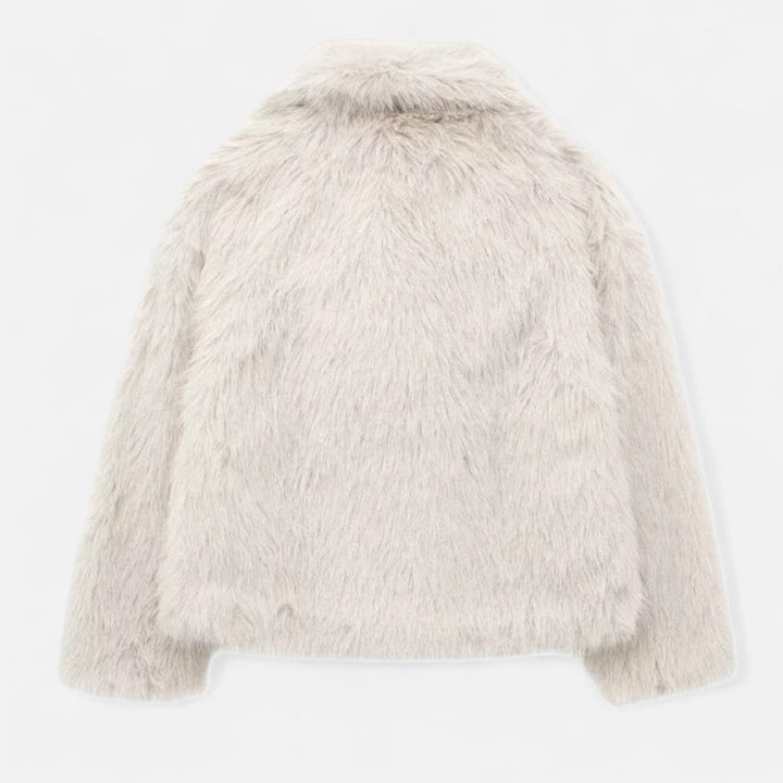 Abrigo de Invierno para Mujer Elegante, Acogedor, Esponjoso, Suave y de Piel Sintética