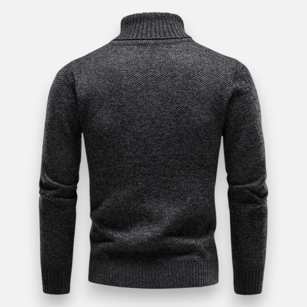 Suéter de cuello alto tejido para hombre – Calidez gruesa para el invierno