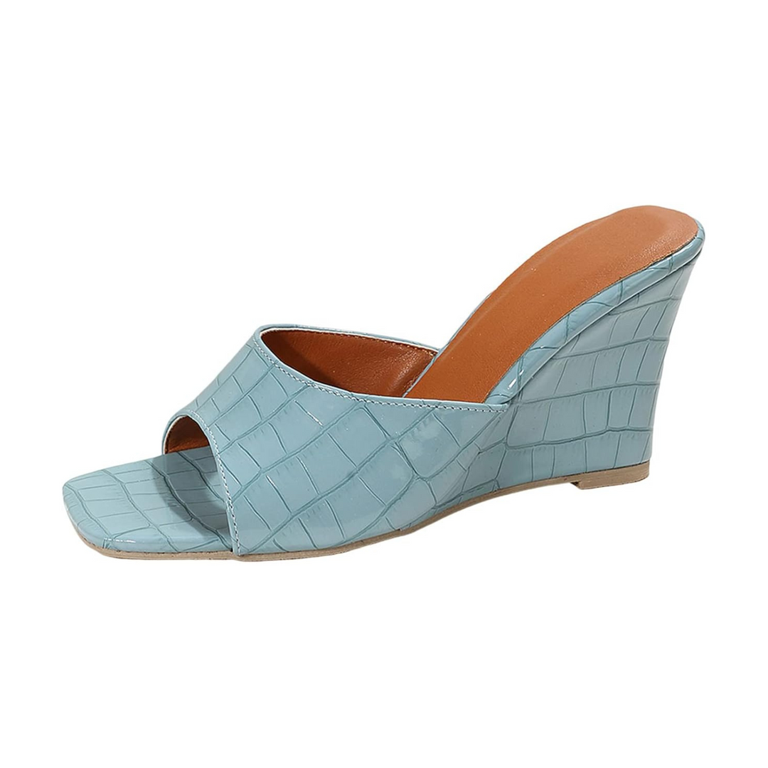 Zapatos con cuña y cojín de cuero