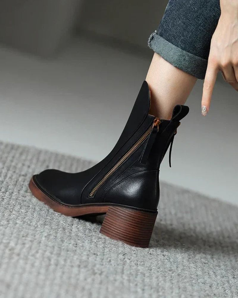 Elegant Zip Ankle Boots