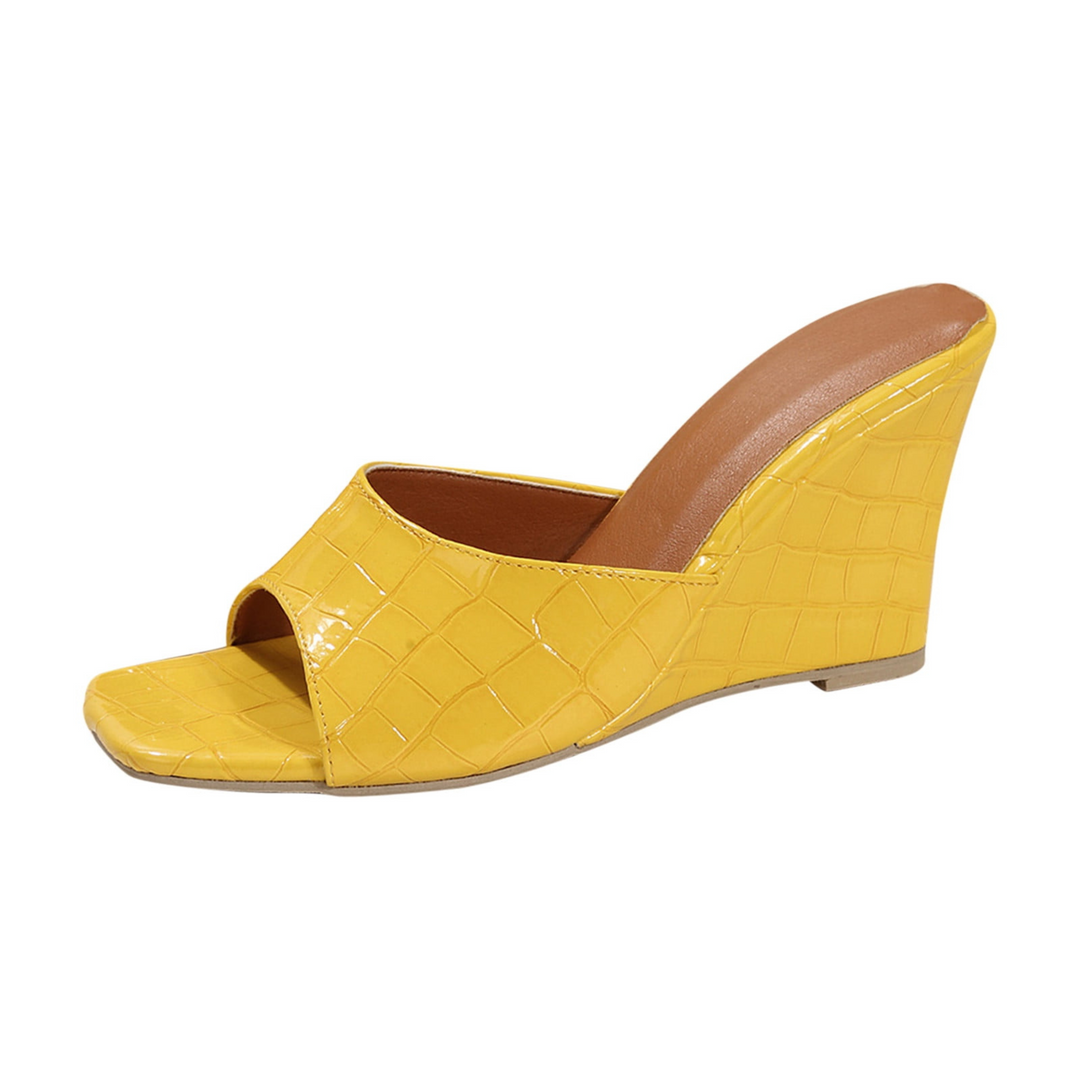 Zapatos con cuña y cojín de cuero