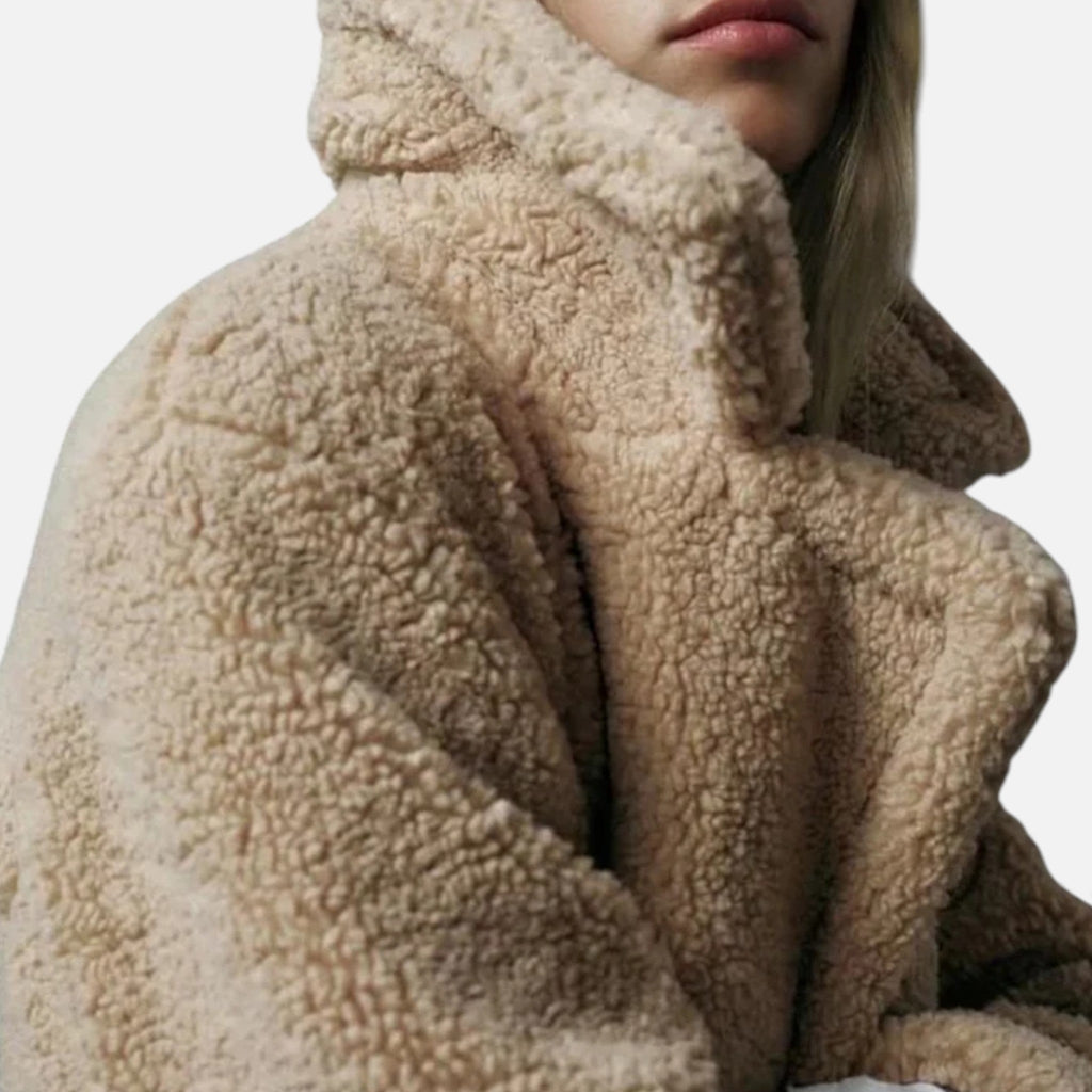 Cappotto Teddy lungo doppiopetto da donna