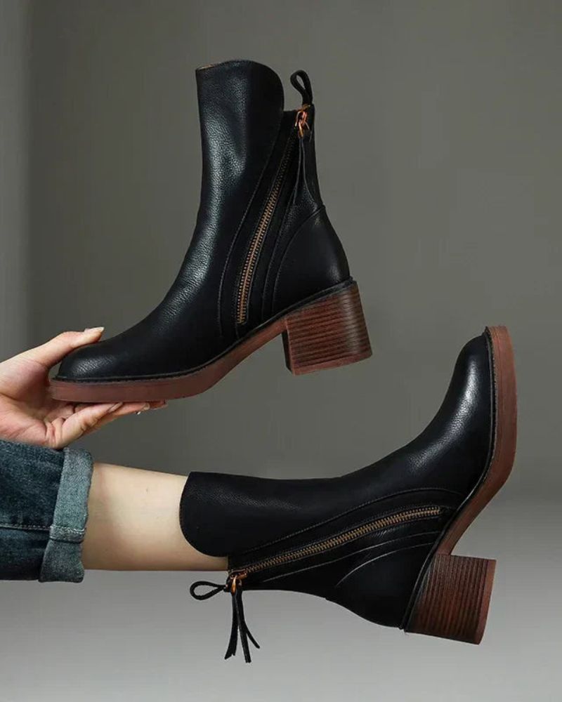 Elegant Zip Ankle Boots