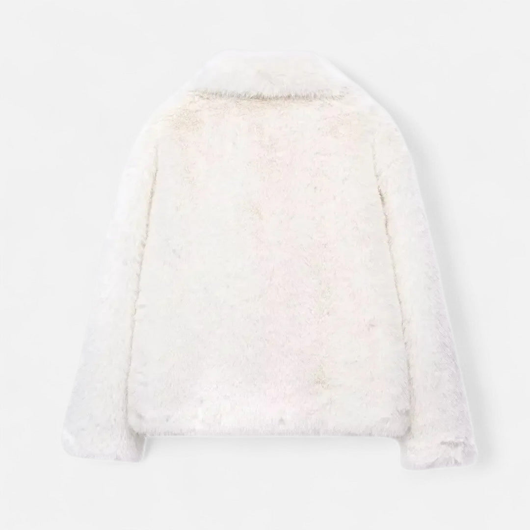 Abrigo de Invierno para Mujer Elegante, Acogedor, Esponjoso, Suave y de Piel Sintética