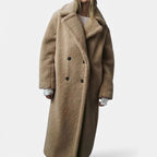 Cappotto Teddy lungo doppiopetto da donna