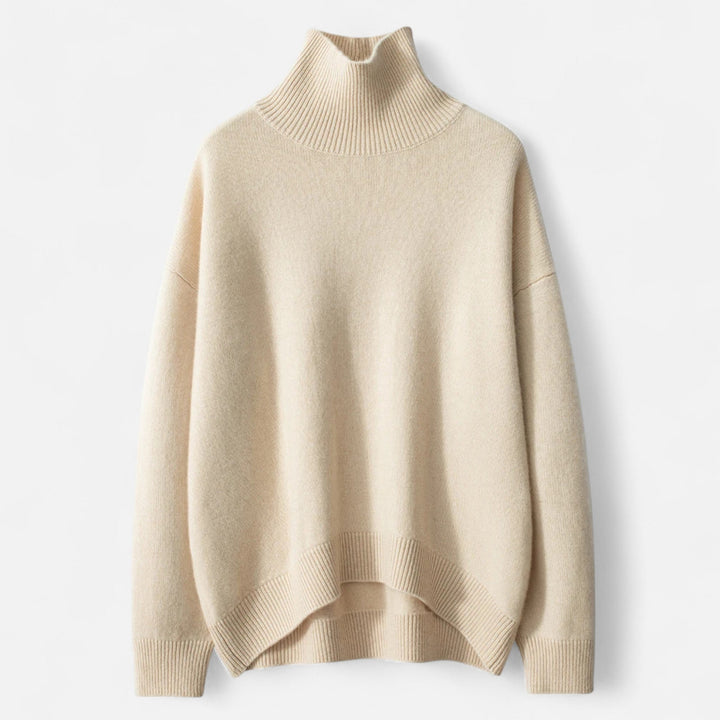Suéter de cuello alto tejido exquisito y cálido para mujer