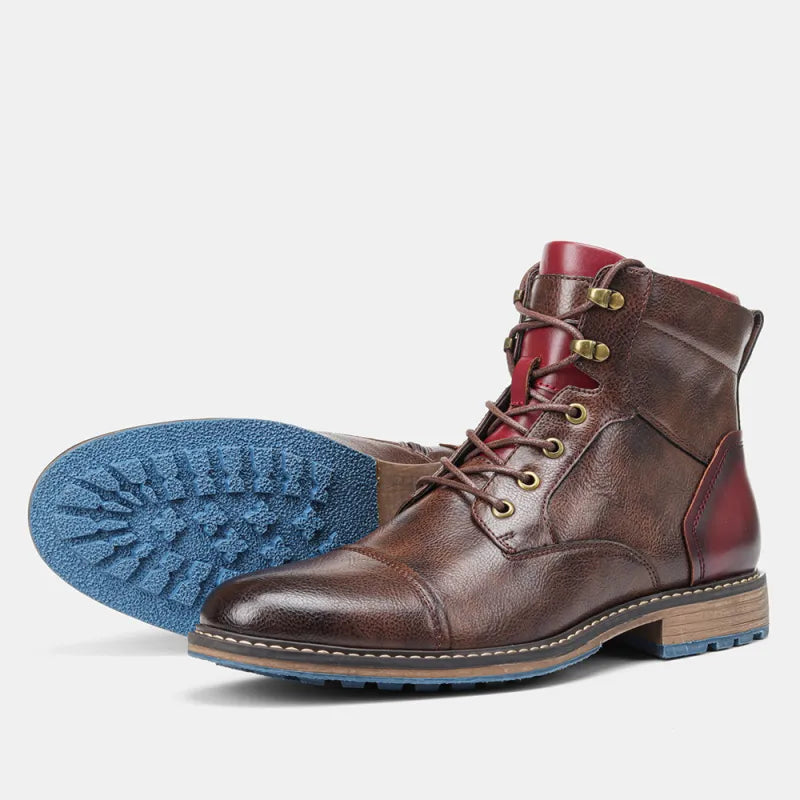 Rugged Outdoor Lace-up Zipper Ankle Men's Boots
