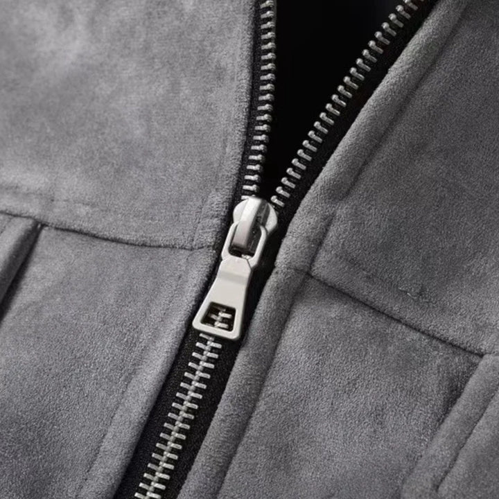 Chaqueta de ante para hombre, de corte holgado y estilo urbano refinado