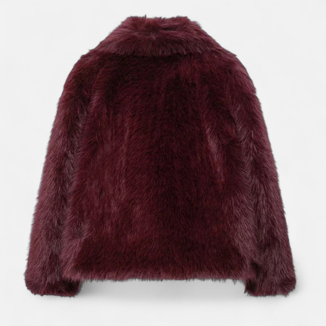 Abrigo de Invierno para Mujer Elegante, Acogedor, Esponjoso, Suave y de Piel Sintética