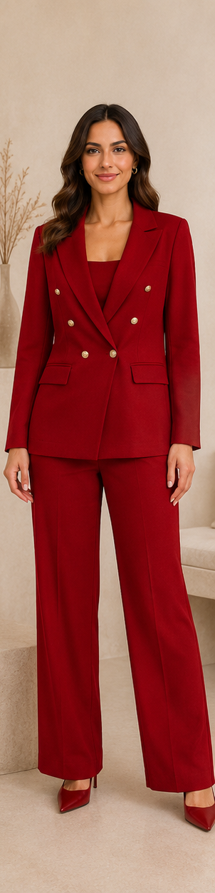 Conjunto de Traje con Blazer Cruzado