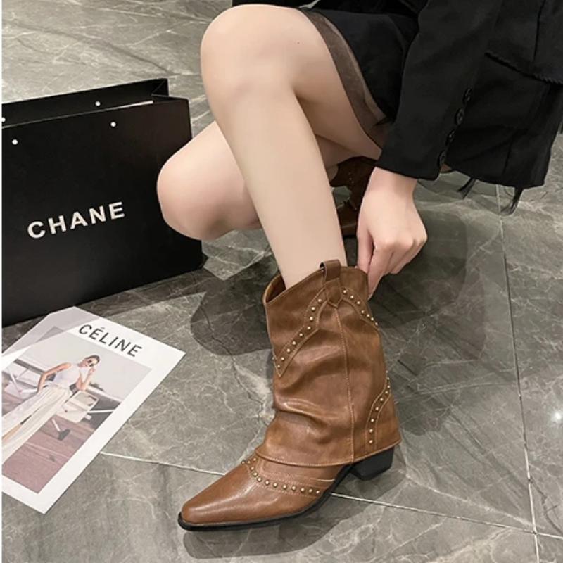 Studded Western Style Boots