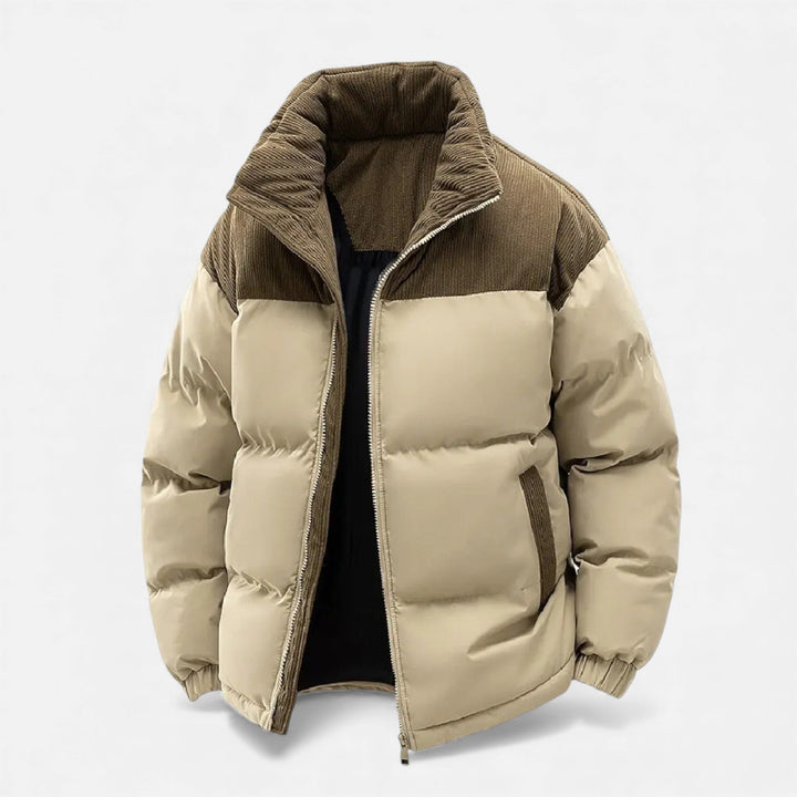 Men’s Stylish Thick Fleece-Lined Winter Jacket with Removable Hood for Cold-Weather