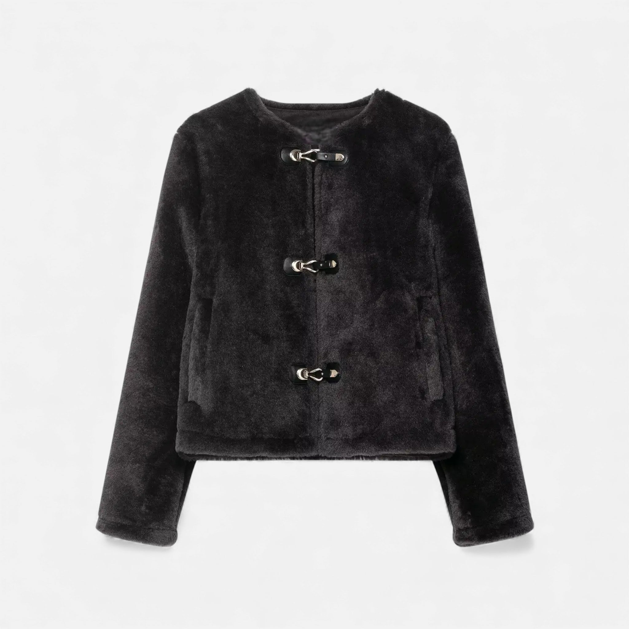 Women's Faux Fur Toggle Button Jacket