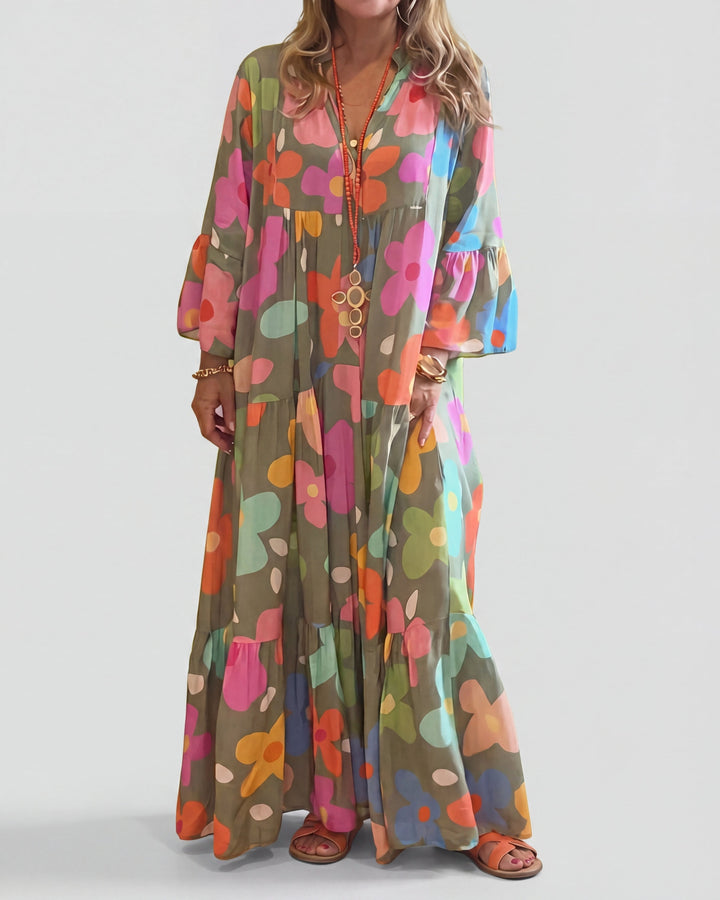 Vestido maxi floral para mujer con ajuste relajado