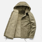 Cappotto in pile di agnello con cappuccio da uomo per l'inverno