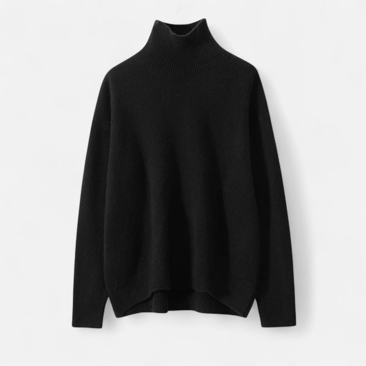 Suéter de cuello alto tejido exquisito y cálido para mujer