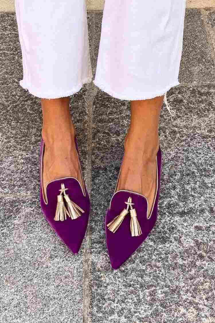 Mocasines con borlas pulidas