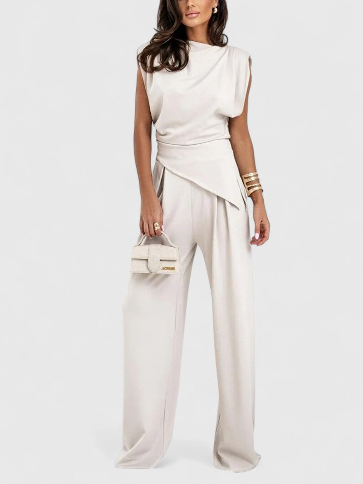 Draped Wide-Leg Occasion Set