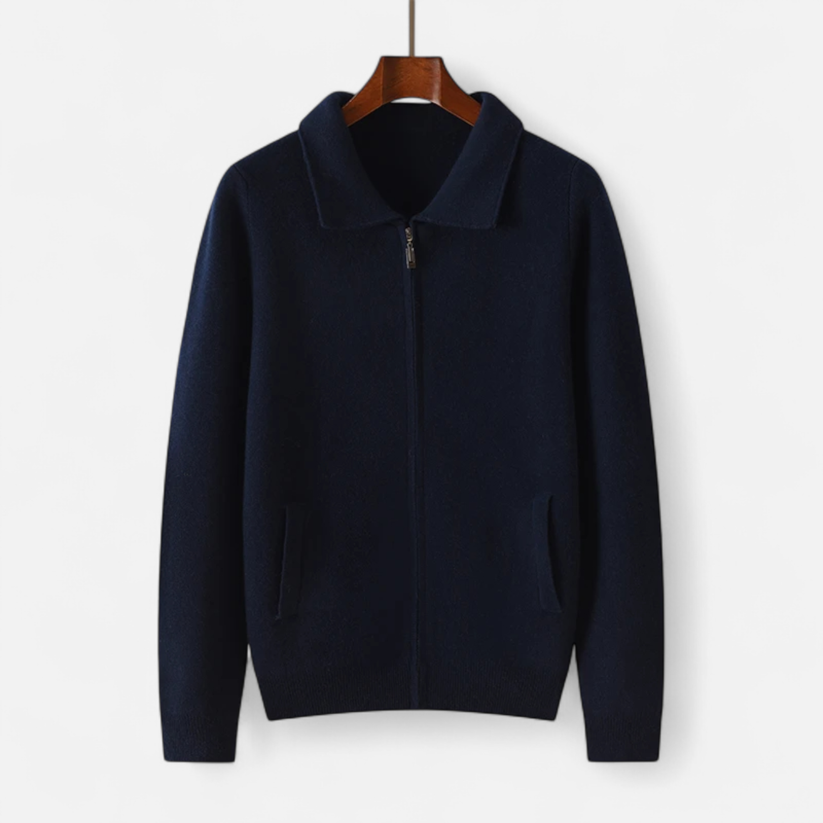 Men's Wool Cashmere Zip Sweater