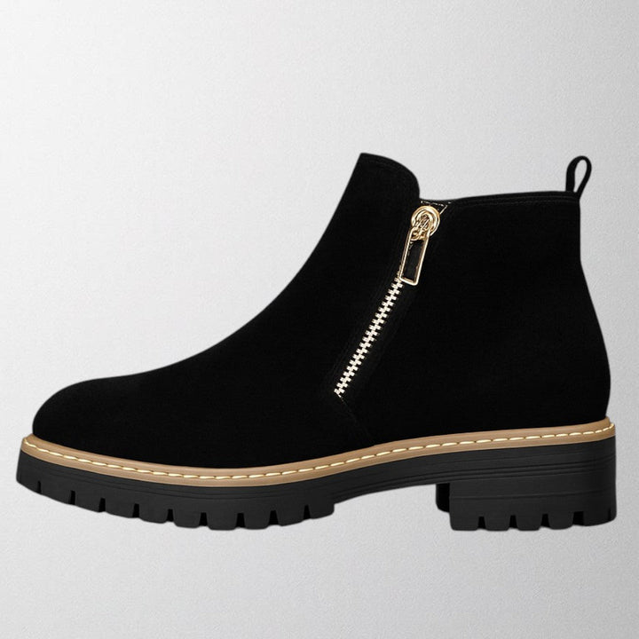 Round Toe Side Zip Shoes