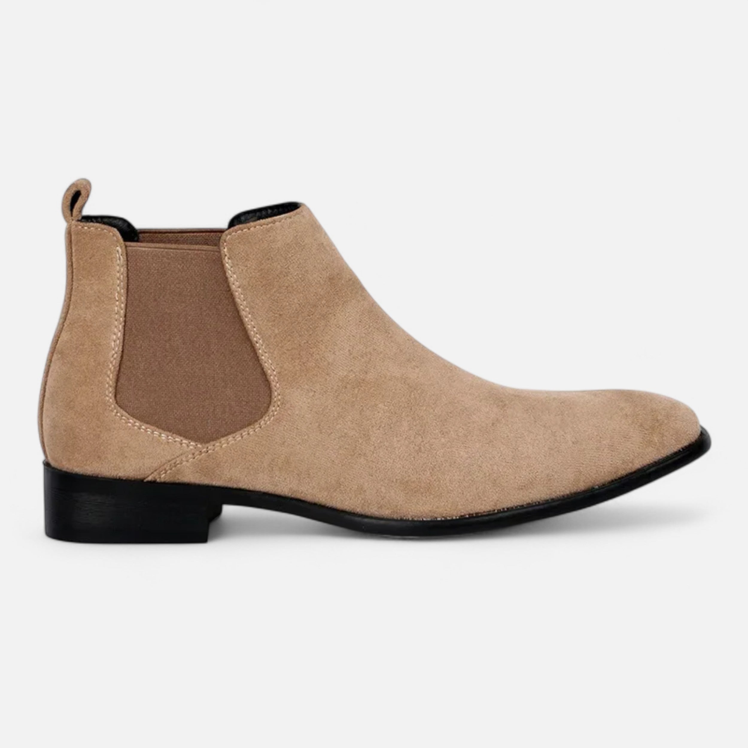 Botas Chelsea cuadradas de ante modernas y elegantes para hombre, fáciles de poner y quitar
