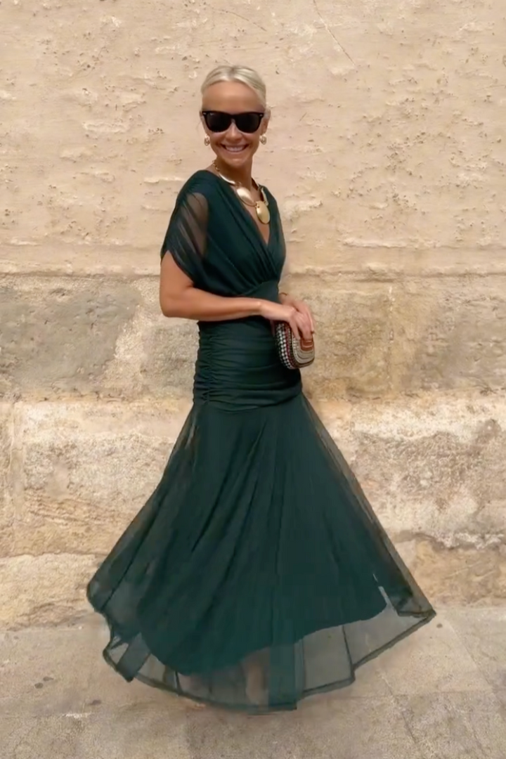 Elegant V-Neck Party Maxi Dress