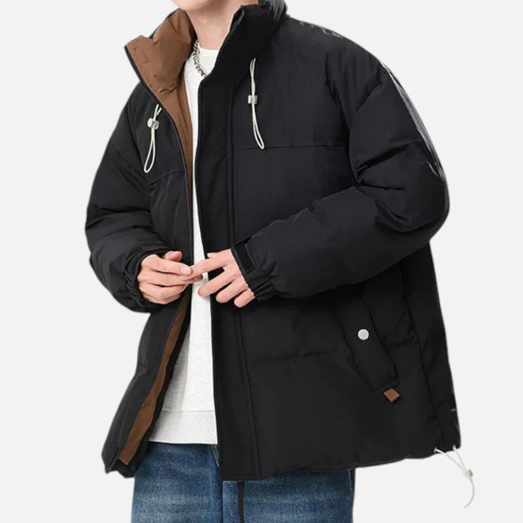 Giacca oversize antivento da uomo con collo alto