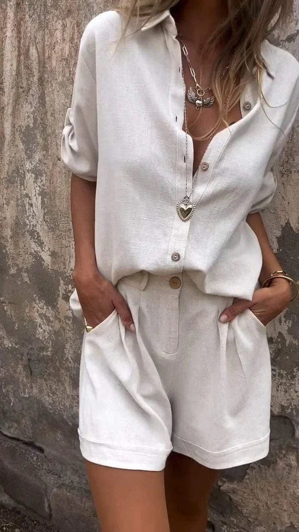 Conjunto de pantalones cortos y top frescos