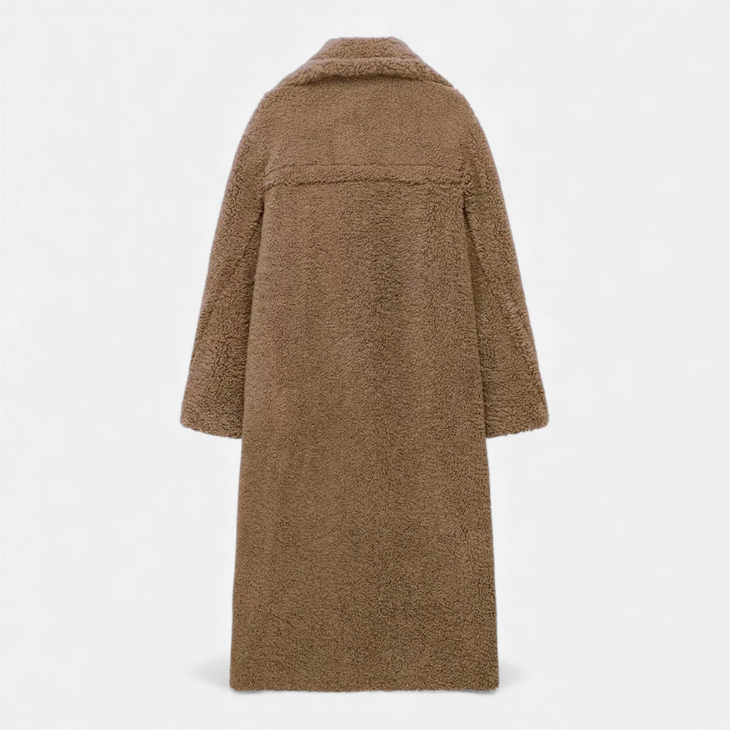 Cappotto Teddy lungo doppiopetto da donna