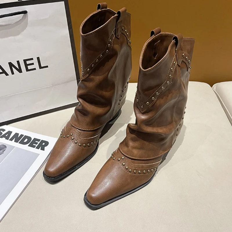 Studded Western Style Boots