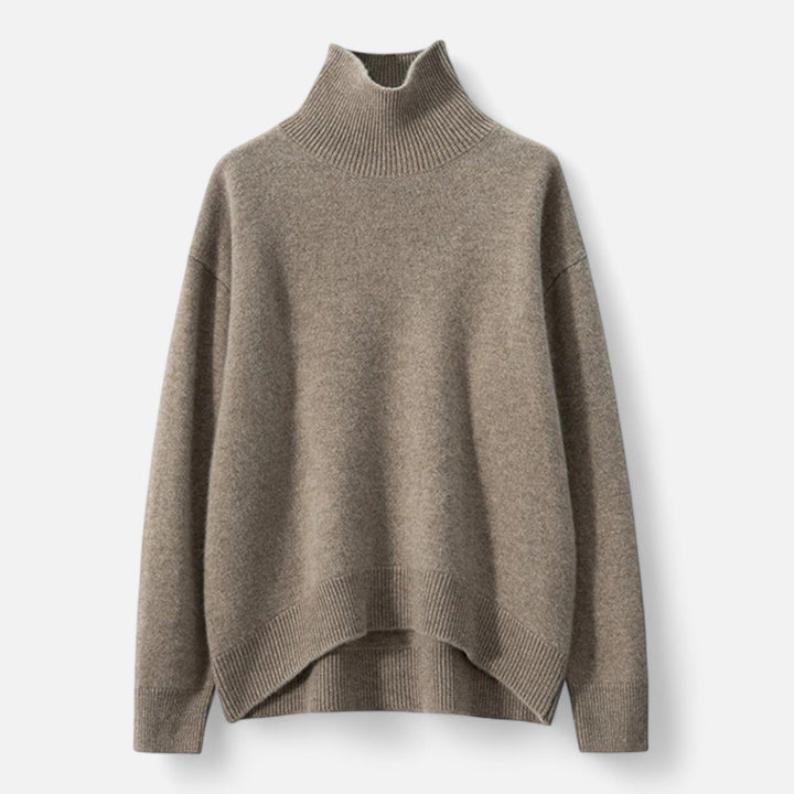 Suéter de cuello alto tejido exquisito y cálido para mujer
