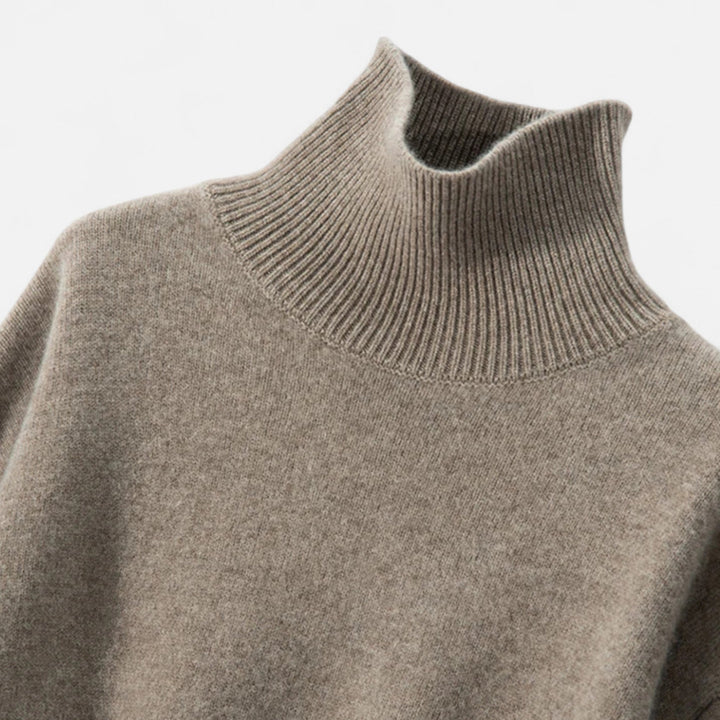 Suéter de cuello alto tejido exquisito y cálido para mujer